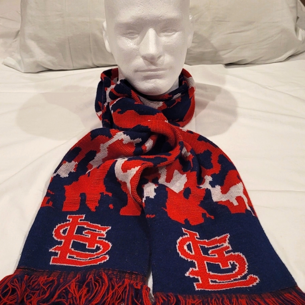 St. Louis Cardinals Scarf Knit Winter Neck 65" - CAMOUFLAGE Camo - red blue